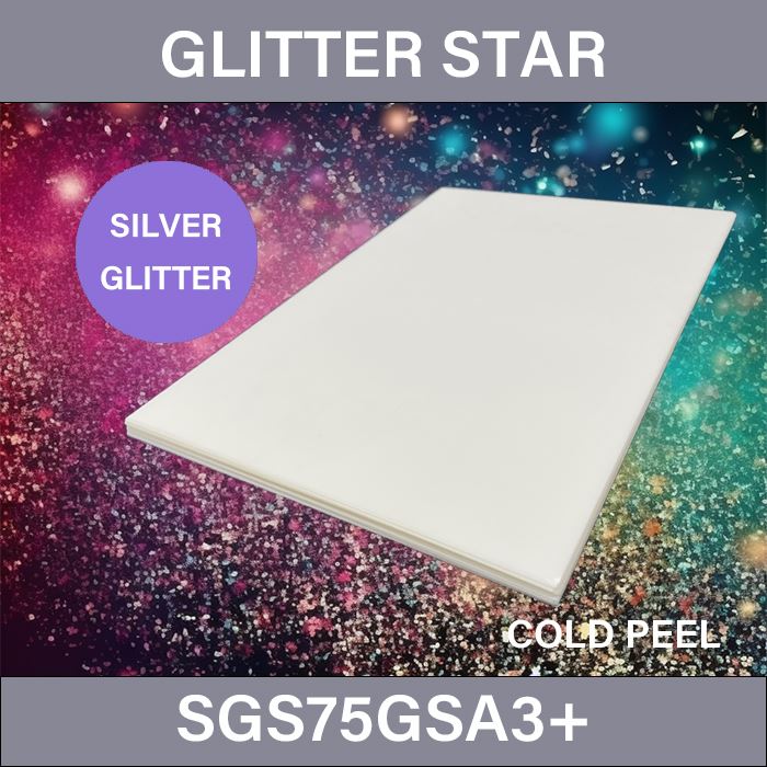 Silver Glitter DTF Transfer Sheet